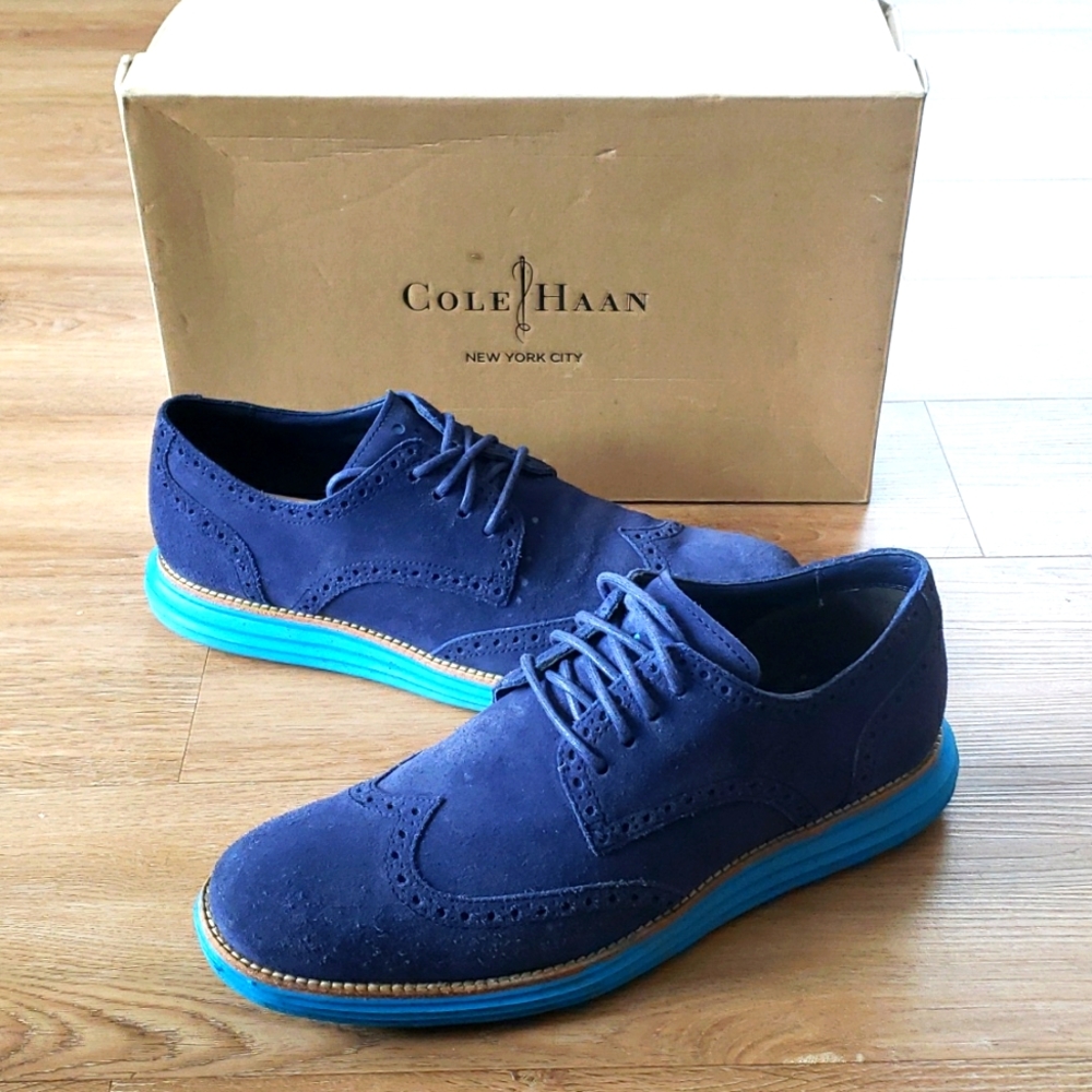 Mens Navy Sued/ Topaz  Lundgren Wingtip.